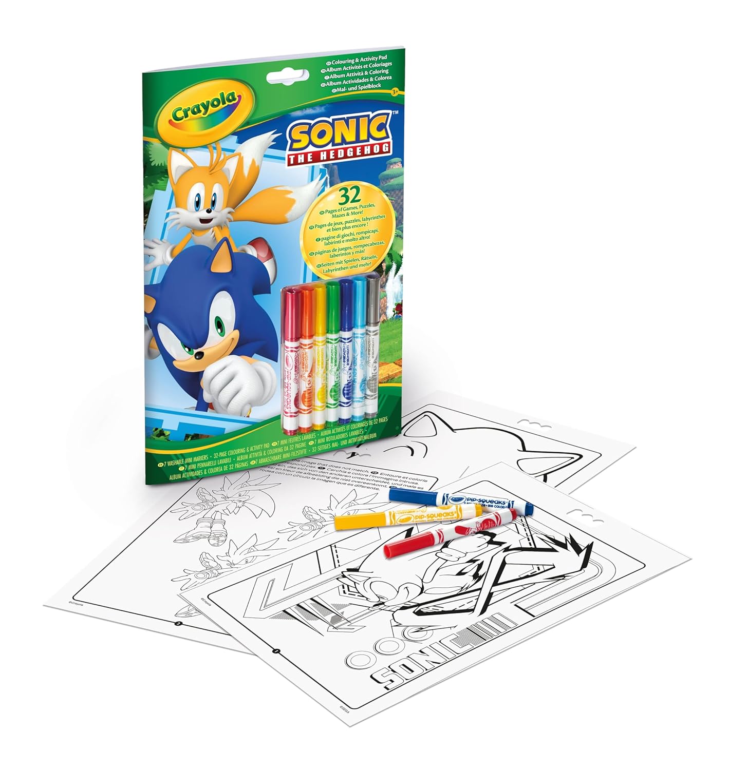crayola-sonic-the-hedgehog-activity-set-with-32-pages-colouring-book-and-7-washable-mini-markers-1