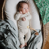Mushie Swaddle Blue Flowers - Blue