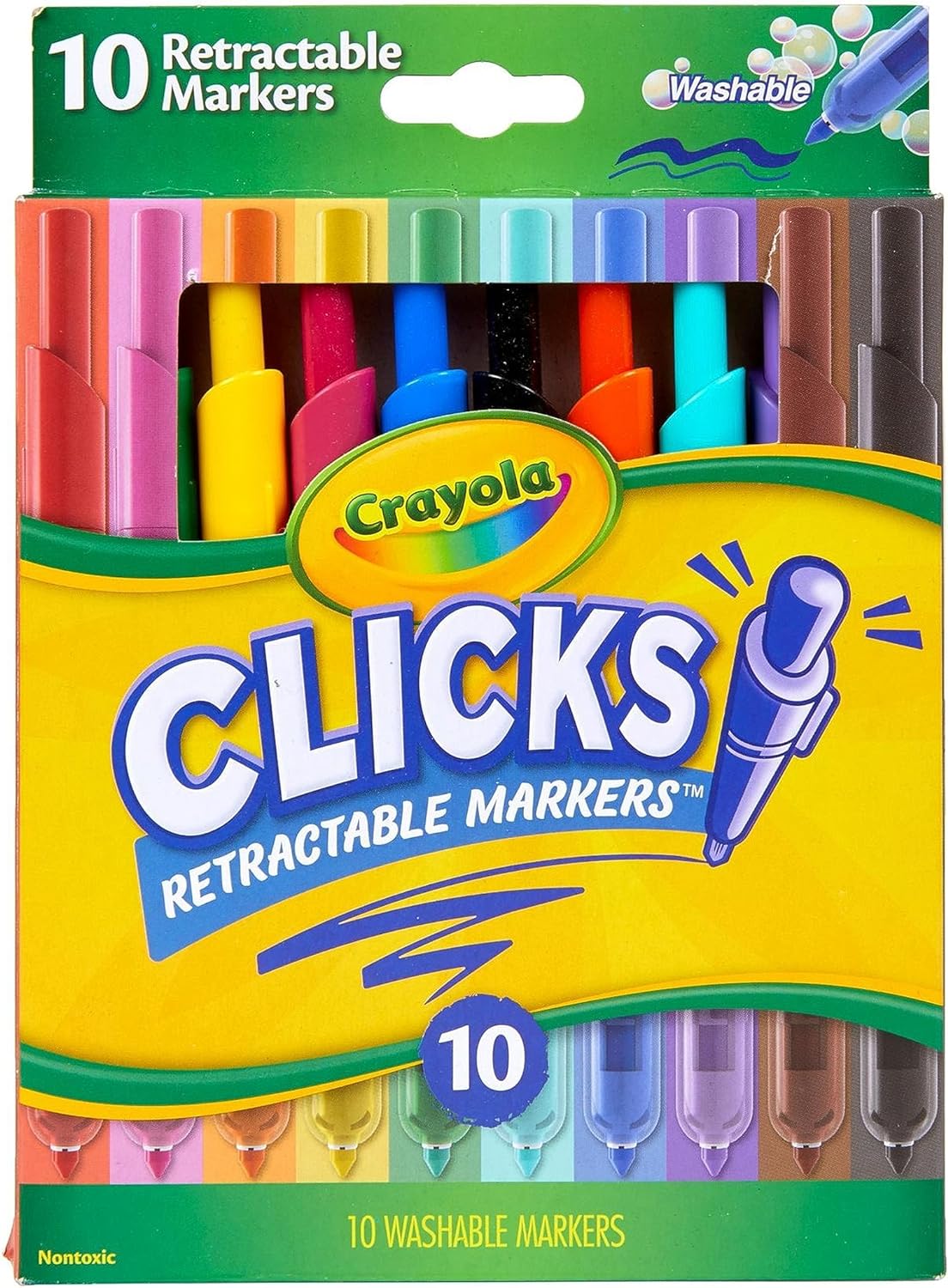 Crayola Super Clicks Retractable Markers - Pack of 10 - Laadlee