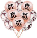 Brain Giggles 40th Happy Birthday Rose Gold Balloons Set – 10Pcs