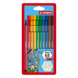Stabilo Felt-Tip Marker Pen 68 Coloring - Pack of 10