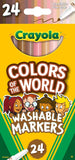 Crayola Fine Line Washable Skin Tone Markers - Pack of 24 - Laadlee