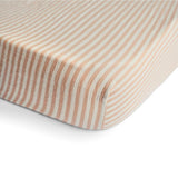 Mushie Crib Sheet Small Natural Stripe - Laadlee