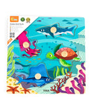 Viga Wooden Knob Puzzle - Sea Animals