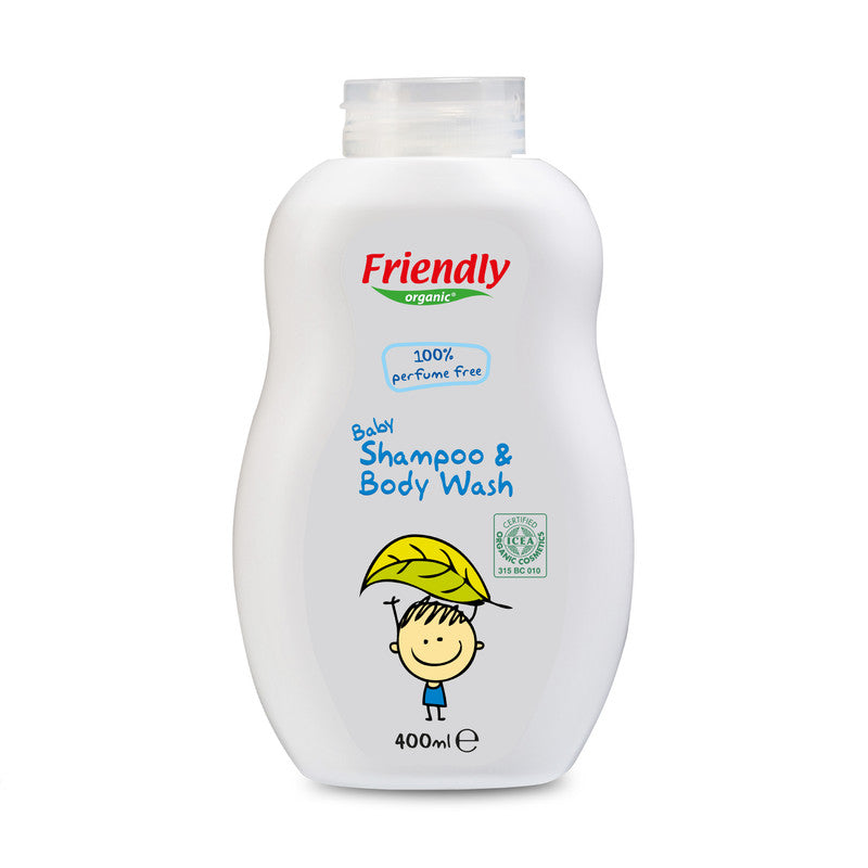 Friendly Organic Perfume Free Baby Shampoo & Body Wash - 400ml - Laadlee