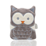Babyjem Cherry Seeds Filled Velvet Colic Owl Pillow - Grey
