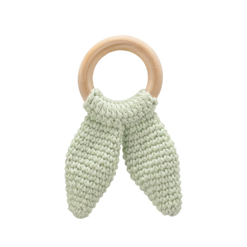 Babyjem Amigurumi Wooden Ring Teether - Green - Laadlee