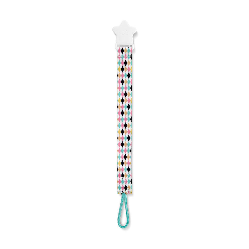 Babyjem Print Ribbon Pacifier Holder - Multicolour - Laadlee