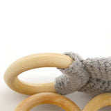 Babyjem Amigurumi Wooden Ring Teether - Grey - Laadlee