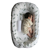 Babyjem Botanic Leaves Babynest with Support Pillows - White