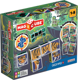 Geomag Magicube Jungle Animals with Magnetic Cubes and Cards - 9Pcs