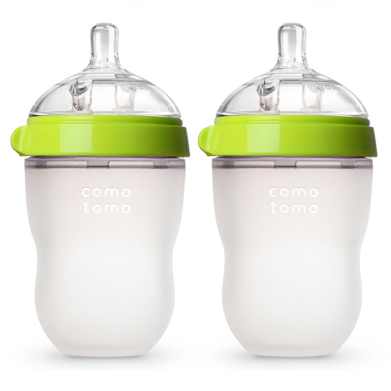 Comotomo Natural Feel Baby Feeding Bottle 250ml - Green (Pack Of 2) - Laadlee