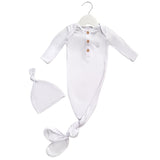 Anvi Baby Knotted Gown & Beanie Set - Daisy