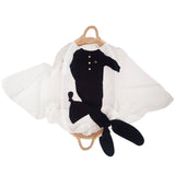 Anvi Baby Knotted Gown & Beanie Set - Charcoal