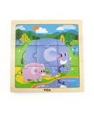 Viga Wooden 9-Piece-Puzzle - Elephant
