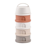 Beaba Formula Milk Container 4 Compartments - Cotton White Terracotta