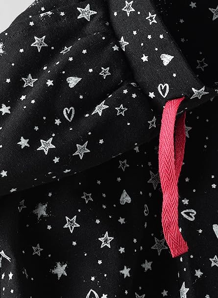 Jelliene All Over Printed Knit Sweat Pants - Black Stars - Laadlee