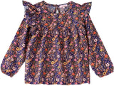 Jelliene Floral Printed Blouse - Navy Blue - Laadlee