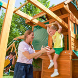 Kidkraft Ridgeview Deluxe Clubhouse Wooden Swing Set Playset