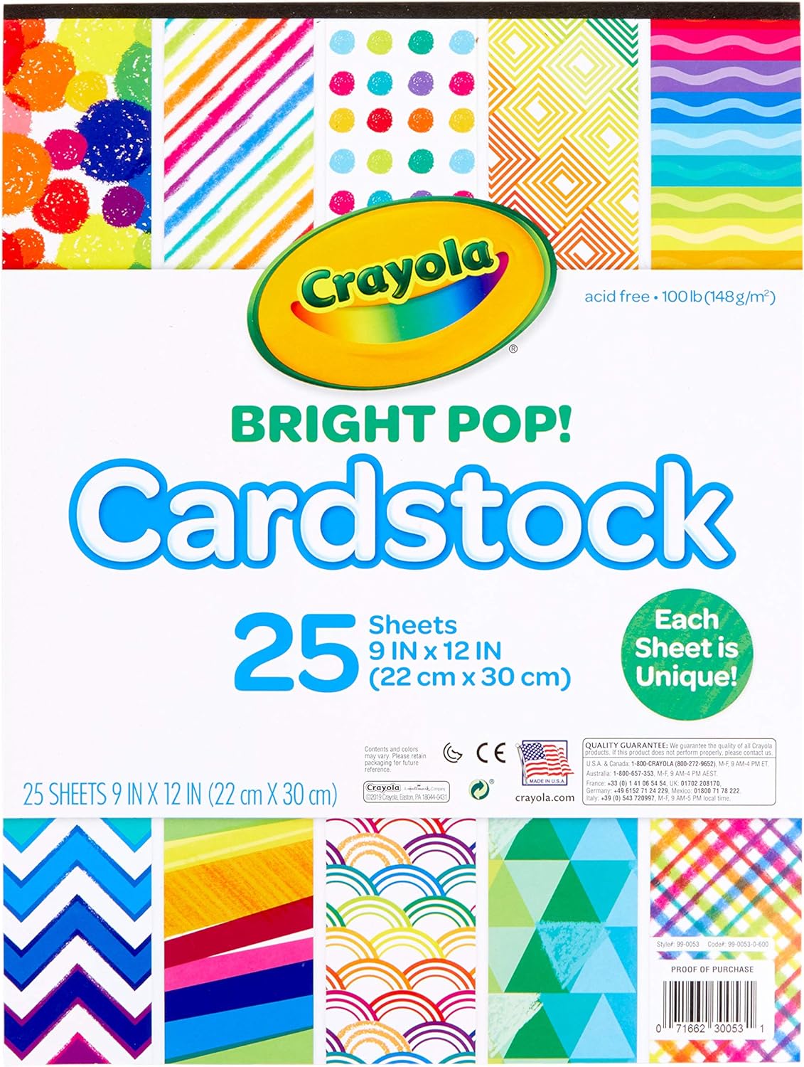 Crayola Bright Pop! Cardstock - 25 Sheets - Laadlee