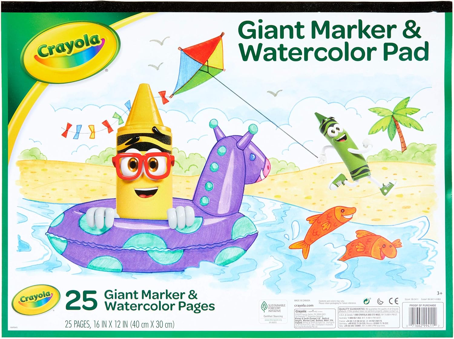 Crayola Watercolor Pad with Giant Marker - 25 pages - Laadlee