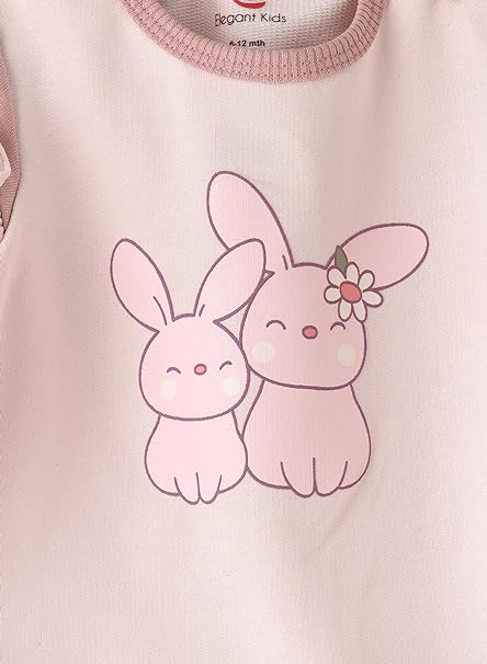 Elegant Kids Long Sleeve T-Shirt and Pyjama Set - Bunny - Laadlee