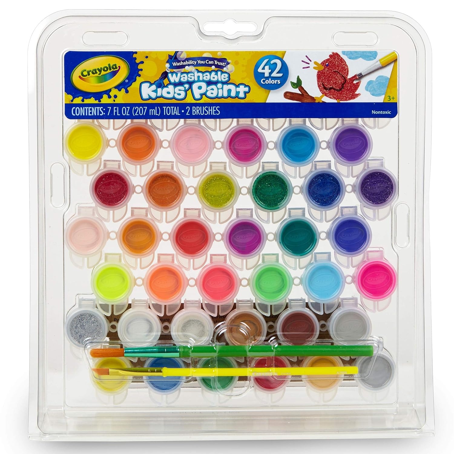 Crayola Washable Kids Paint Pots Set - Pack of 42 - Laadlee