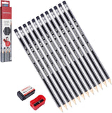 Nataraj Platinum 2B Extra Dark Pencil - 12Pcs Pack + Eraser, Sharpener Inside