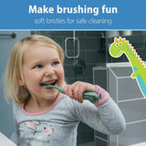 Dr. Brown's Toddler Dinosaur Toothbrush - Green & Orange - Laadlee