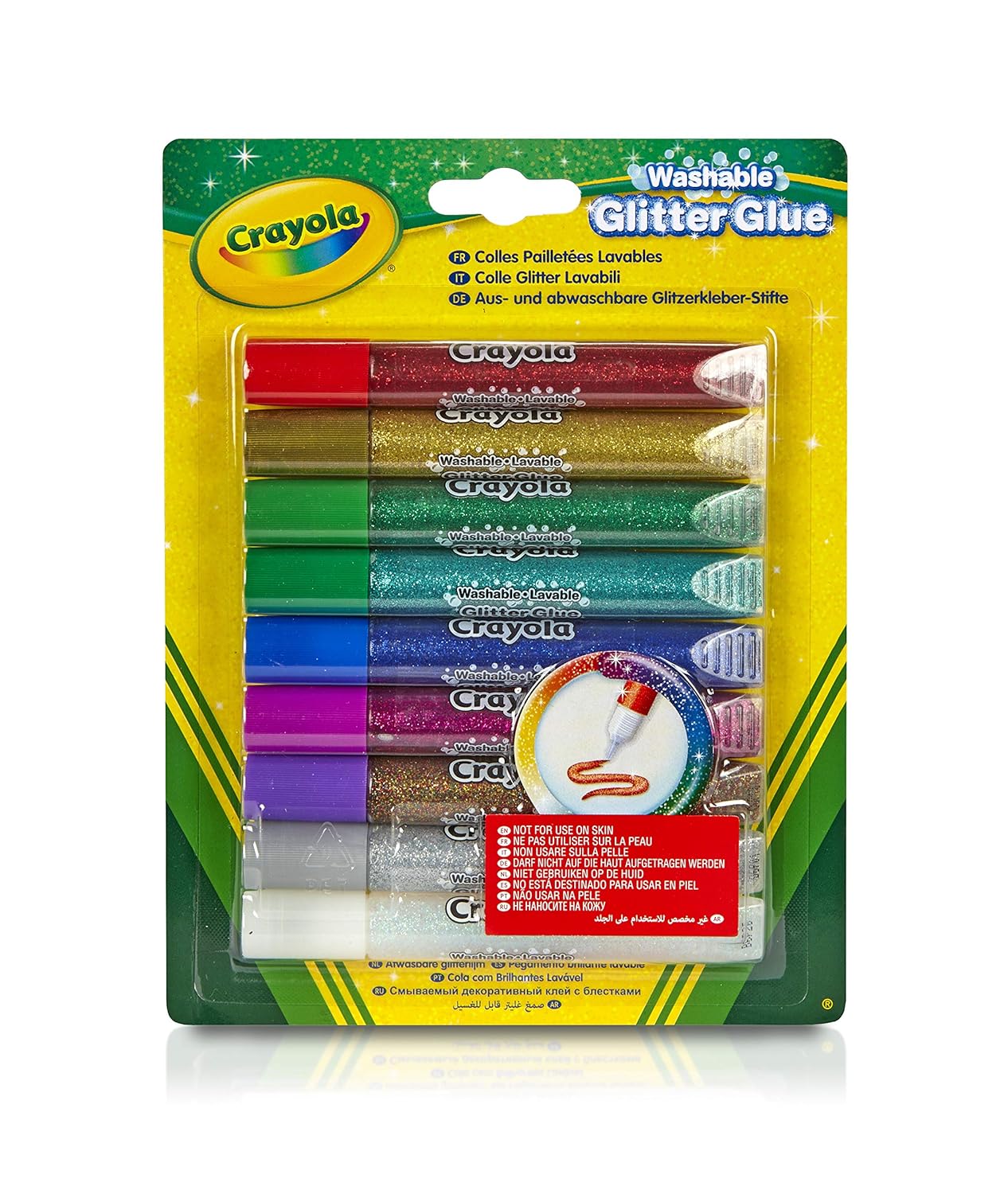 Crayola Bold Washable Glitter Glue Fiery Flecks - Pack of 9 - Laadlee