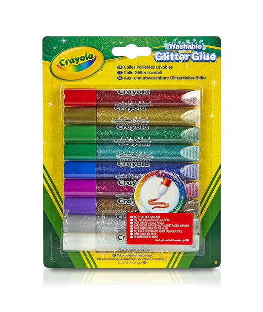 Crayola Bold Washable Glitter Glue Fiery Flecks  - Pack of 9