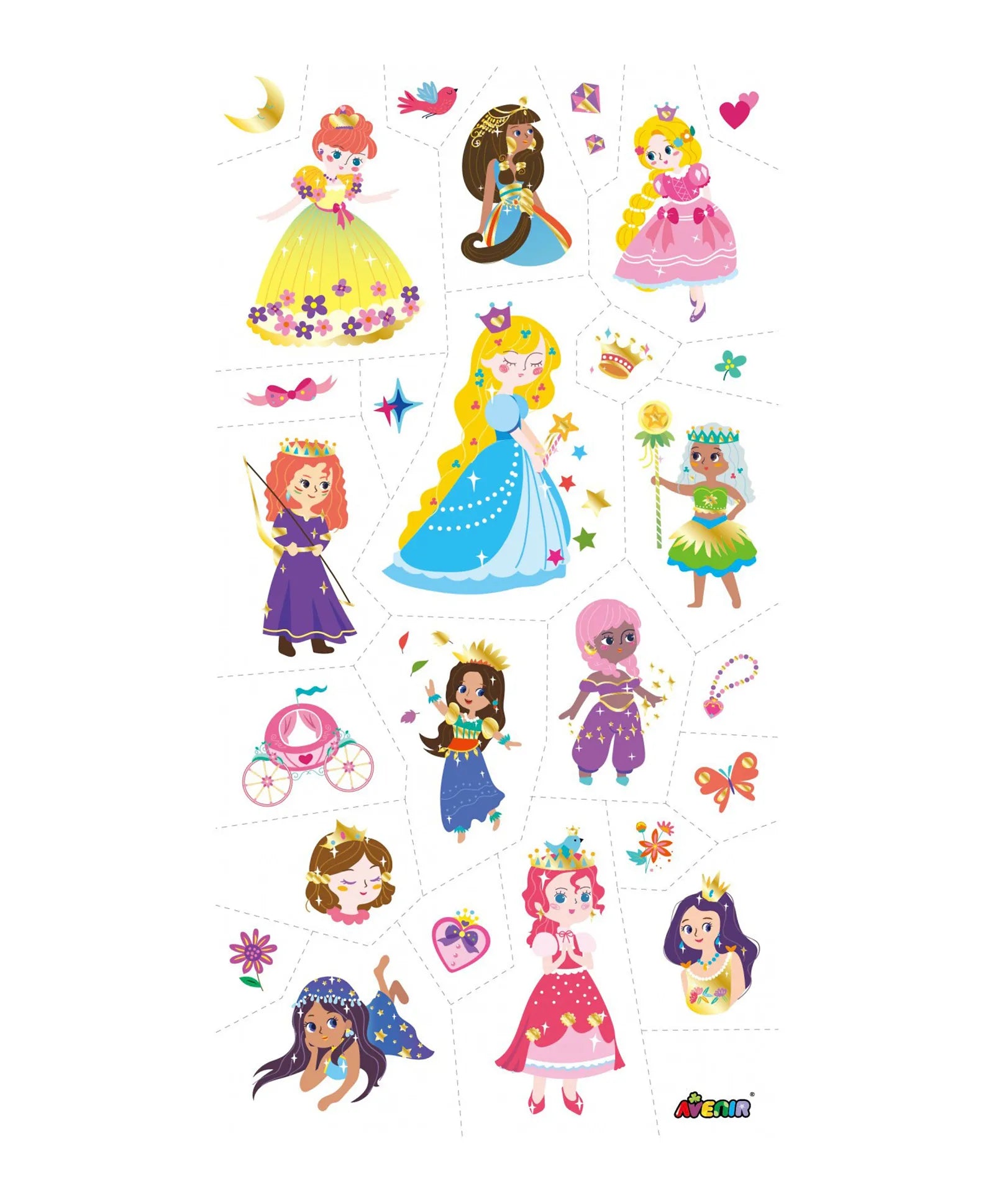 Avenir Tattoo Sticker - Princess - 52pc - Laadlee