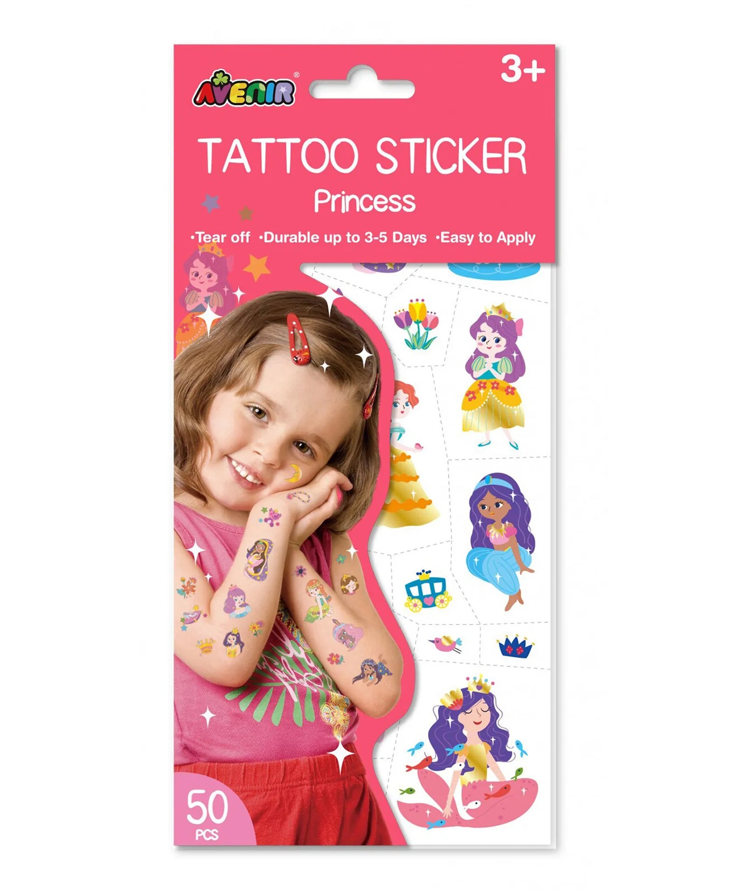 Avenir Tattoo Sticker - Princess - 52pc - Laadlee