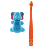 Flipper Oral Hygienic Set Fun Animal Kids Toothbrush With Holder - Elephant