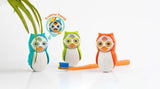 Flipper Fun Animal Hearty Owl Toothbrush With Holder and Timer - Orange