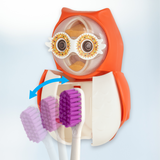 Flipper Fun Animal Hearty Owl Toothbrush With Holder and Timer - Orange