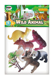 Power Joy Animal Worldz Safari Animal Figurine 4inch- 6pcs Assorted