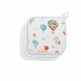 Anvi Baby Set of 3 Organic Bamboo Face Cloth - Balloons
