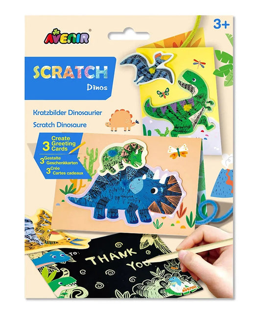 Avenir Scratch Greeting Cards Set - Dinos - Laadlee