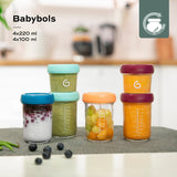 Babymoov Glass Baby Bowls and Food Storage Containers - Pack of 8