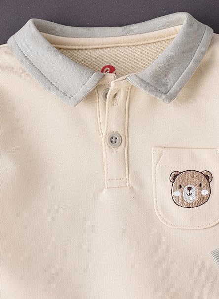 Elegant Kids Long Sleeve T-Shirt and Pyjama Set - Brown Bear - Laadlee