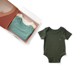 Anvi Baby Set of 3 Bodysuit Gift set - White/Soft Sage/ Dark Green