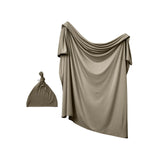 Anvi BabyStretchy Bamboo Spandex Swaddle & Hat - Olive