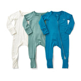Anvi Baby 3pc Set Zipper Sleepsuit - Green/White/Blue