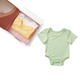 Anvi Baby Set of 3 Bodysuit Gift Set - Light Mint/Lemon/ White