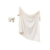 Anvi Baby Headband & Swaddle Set- Bamboo Spandex - White