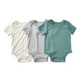 Anvi Baby Set of 3 Bodysuit- Gift set - White/Soft Sage/ Grey
