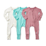 Anvi Baby 3pc Set Zipper Sleepsuit - White/Sky/Lilac