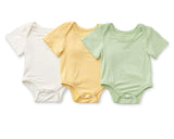 Anvi Baby Set of 3 Bodysuit Gift Set - Light Mint/Lemon/ White