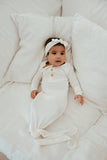 Anvi Baby Knotted Gown - White